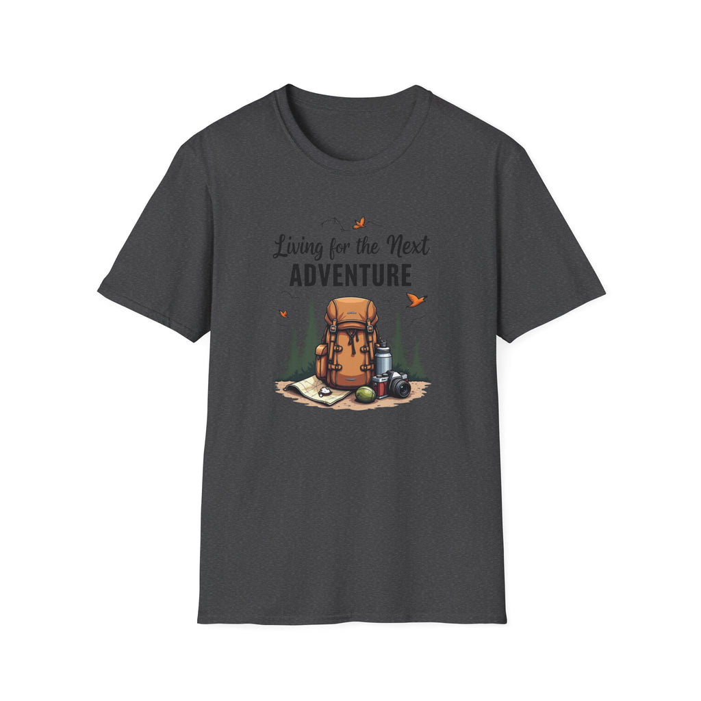 Living for the Next Adventure T-Shirt | Hiking Backpack Design