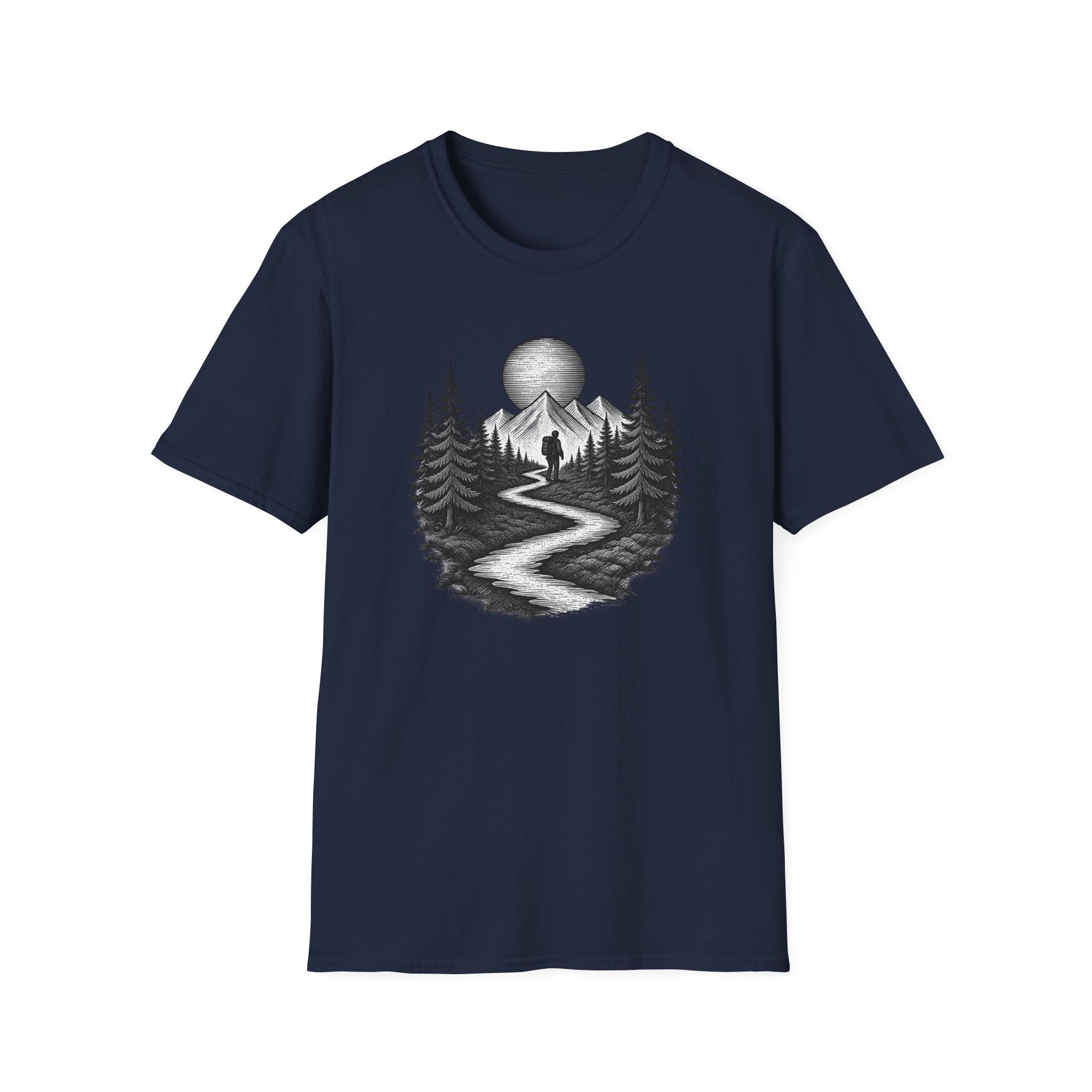 Mountain Path Forest Shirt Etched | Hiking Nature Graphic Tee
