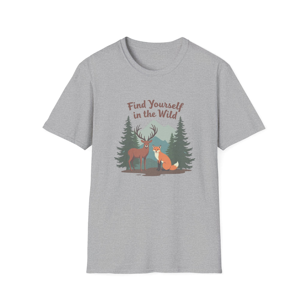Find Yourself in the Wild | Deer and Fox Forest Adventure T-Shirt