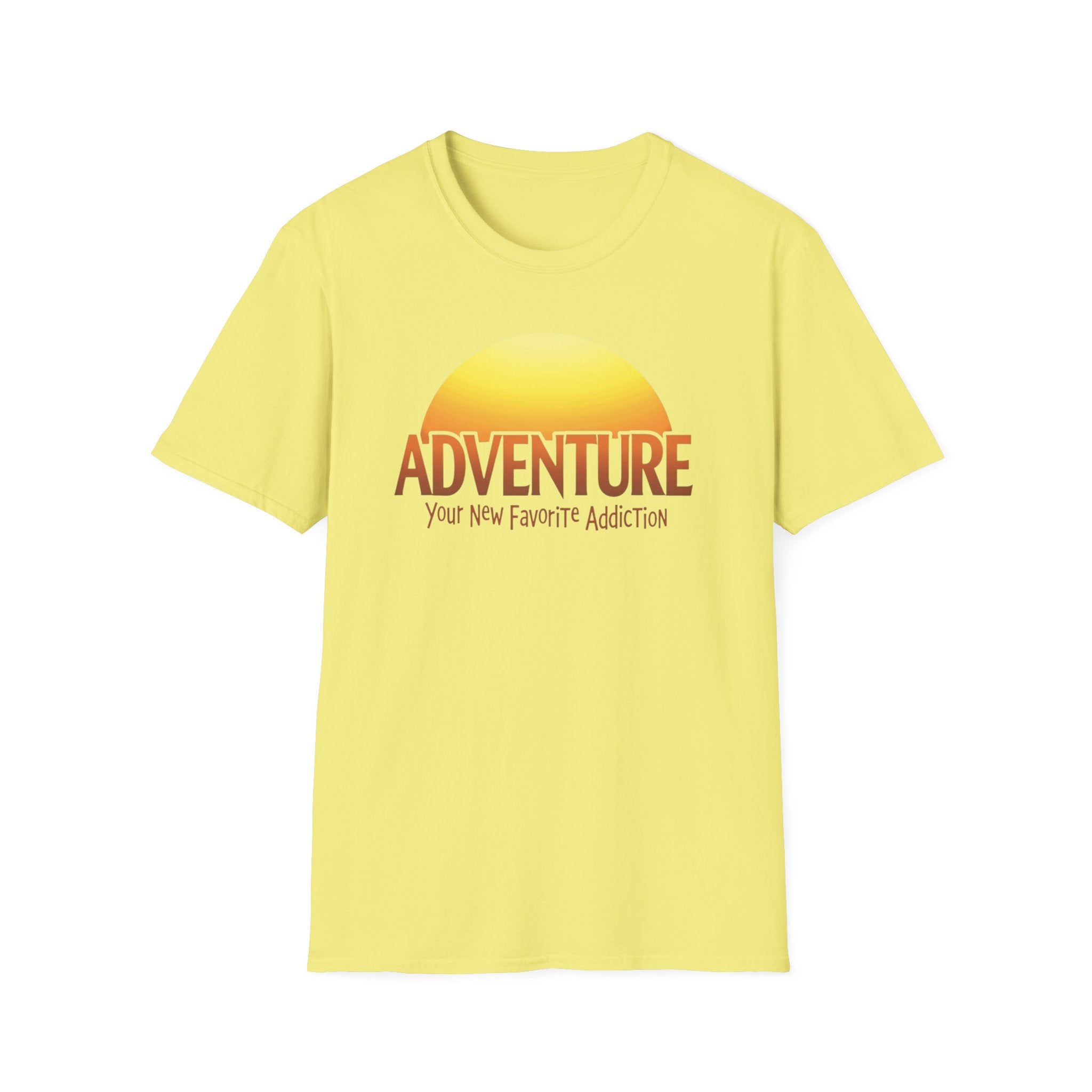 Adventure Your New Favorite Addiction Retro Horizon Typography T-Shirt