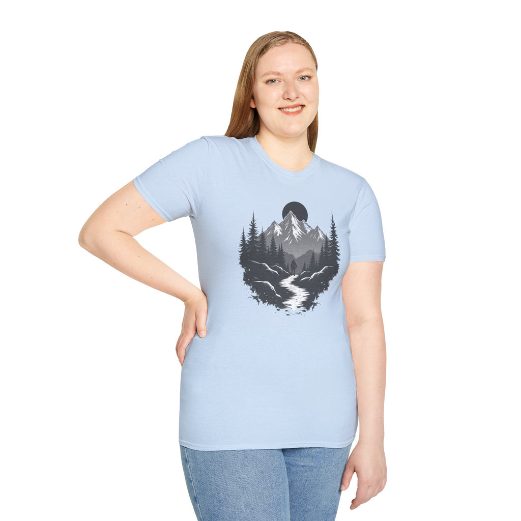 Mountain Landscape T-Shirt | Forest River Night Scene