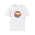 Explore Beyond the Horizon T-Shirt | Mountain Sunset Hiker Design