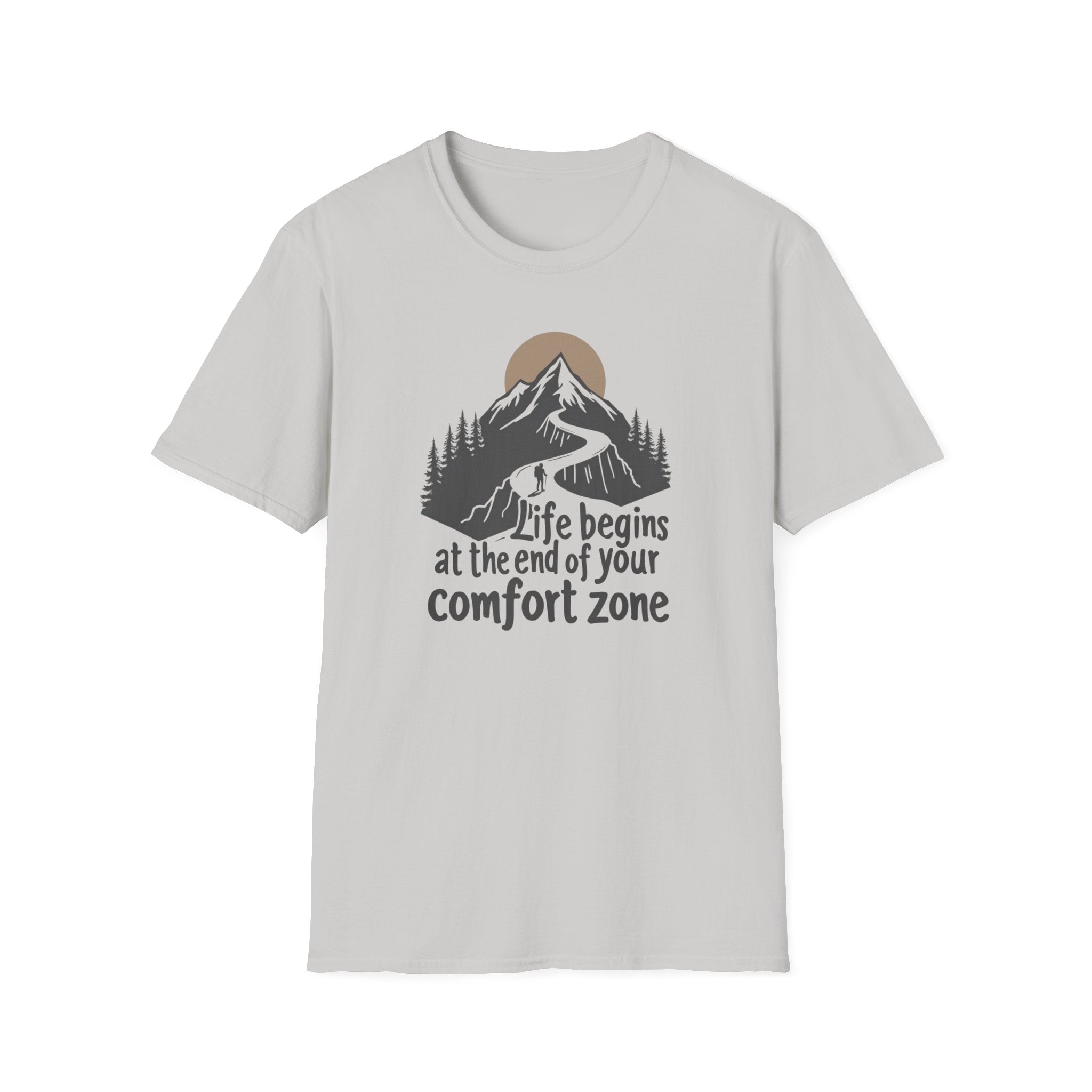 Life begins at the end of your comfort zone | Mountain adventure graphic T-Shirt