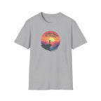 Explore Beyond the Horizon T-Shirt | Mountain Sunset Hiker Design