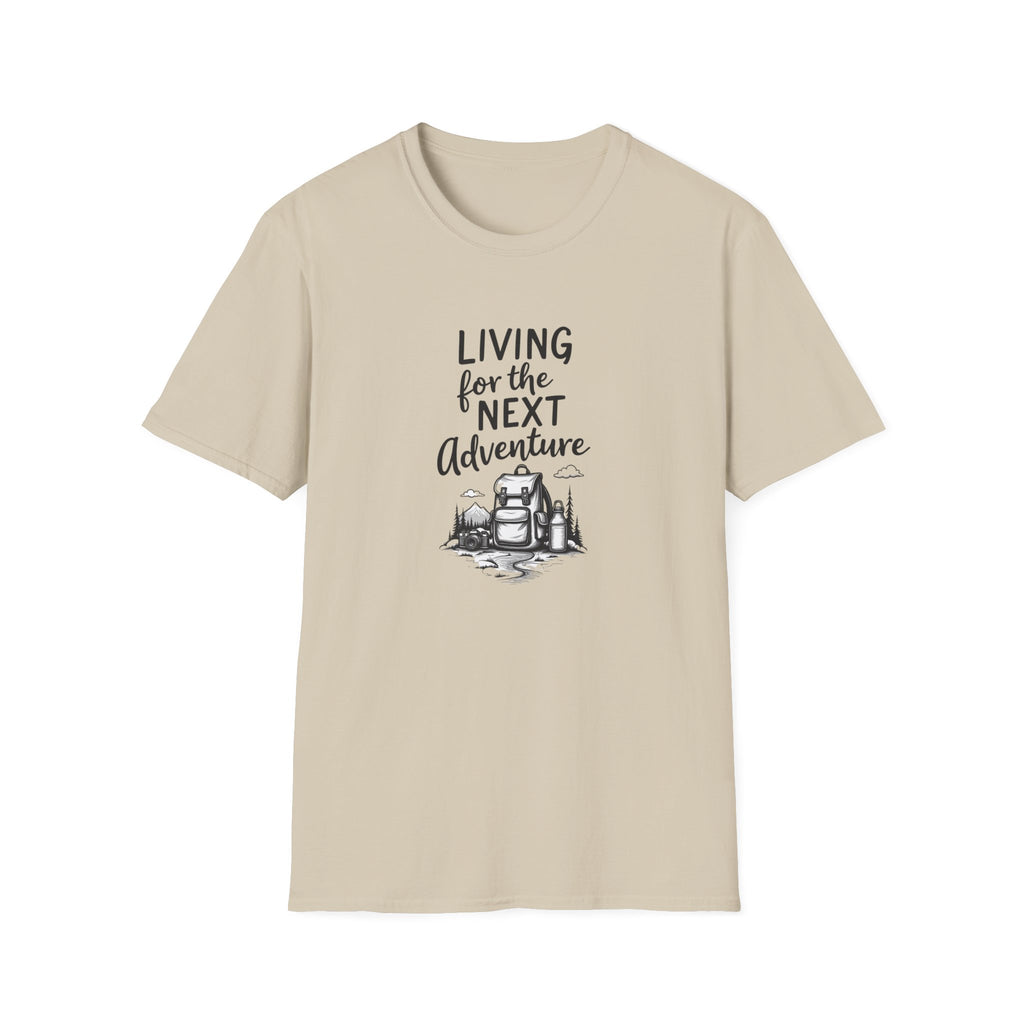 Living for the Next Adventure T-Shirt | Backpack Camping Illustration