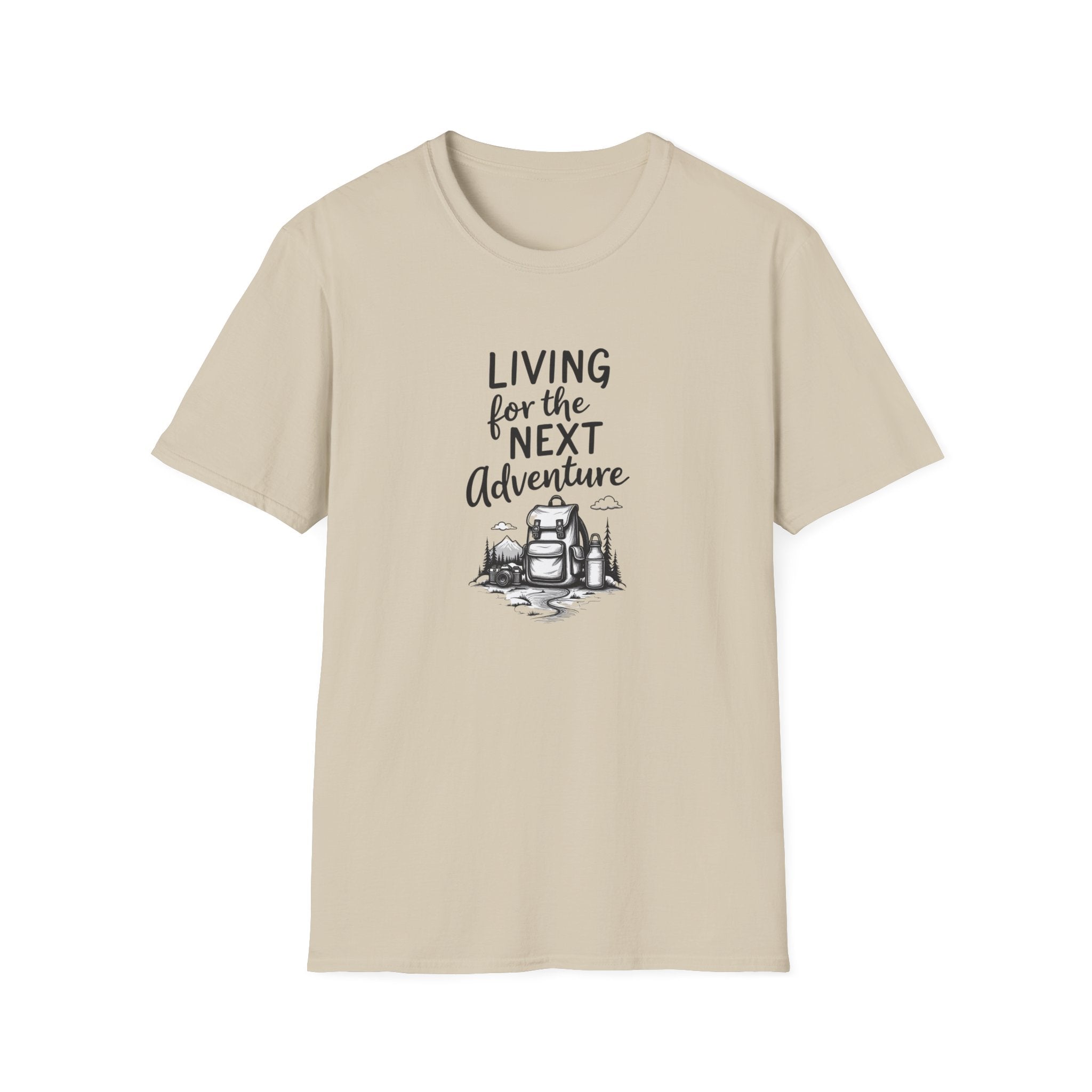 Living for the Next Adventure T-Shirt | Backpack Camping Illustration