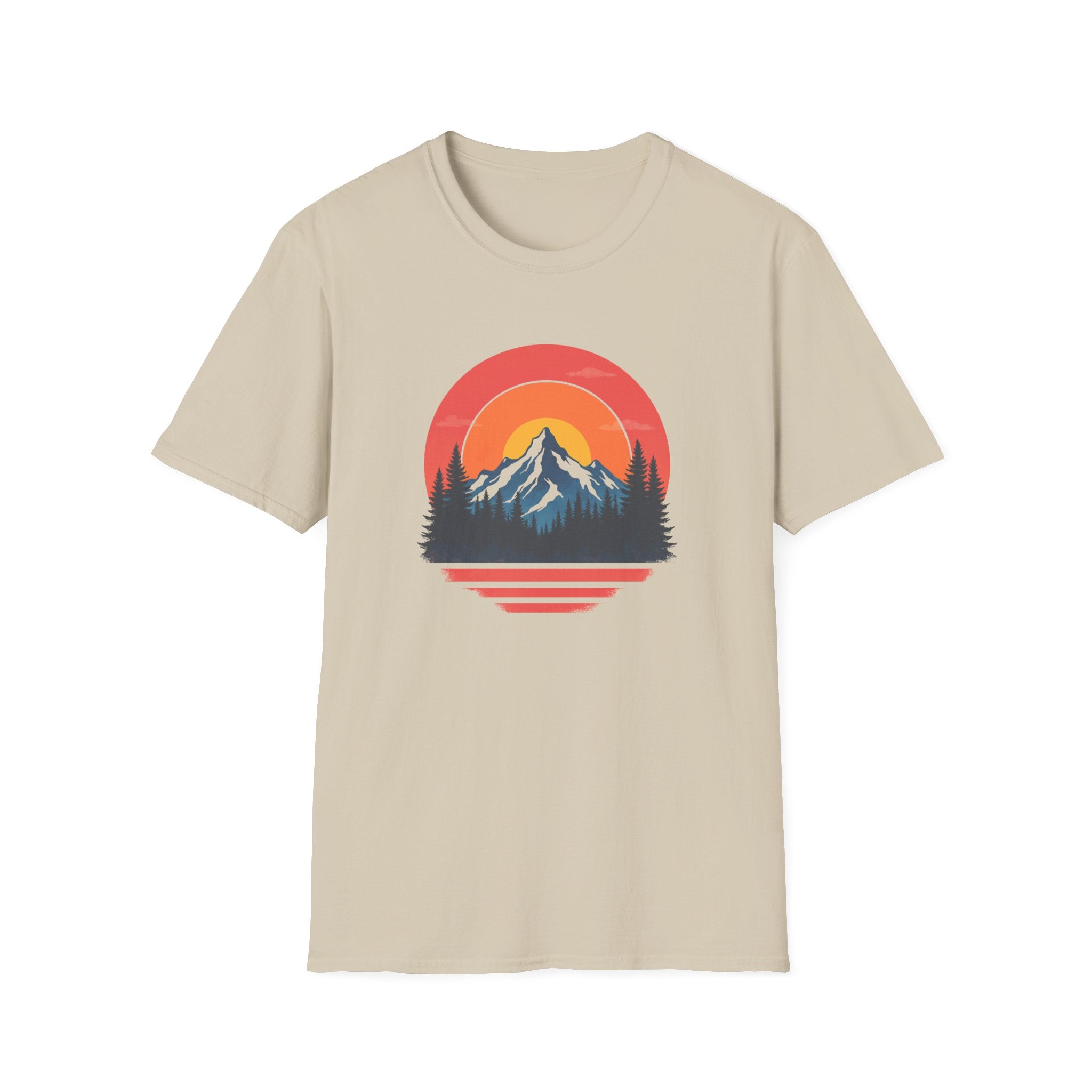 Retro Mountain Sunset Vibes | Vintage Outdoor Nature Tee