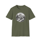 Mountain Landscape T-Shirt | Hand-Drawn River Pines