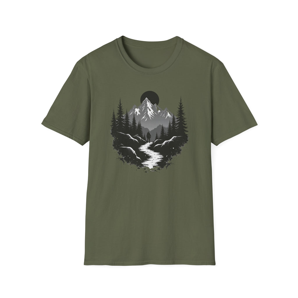 Mountain Landscape T-Shirt | Forest River Night Scene