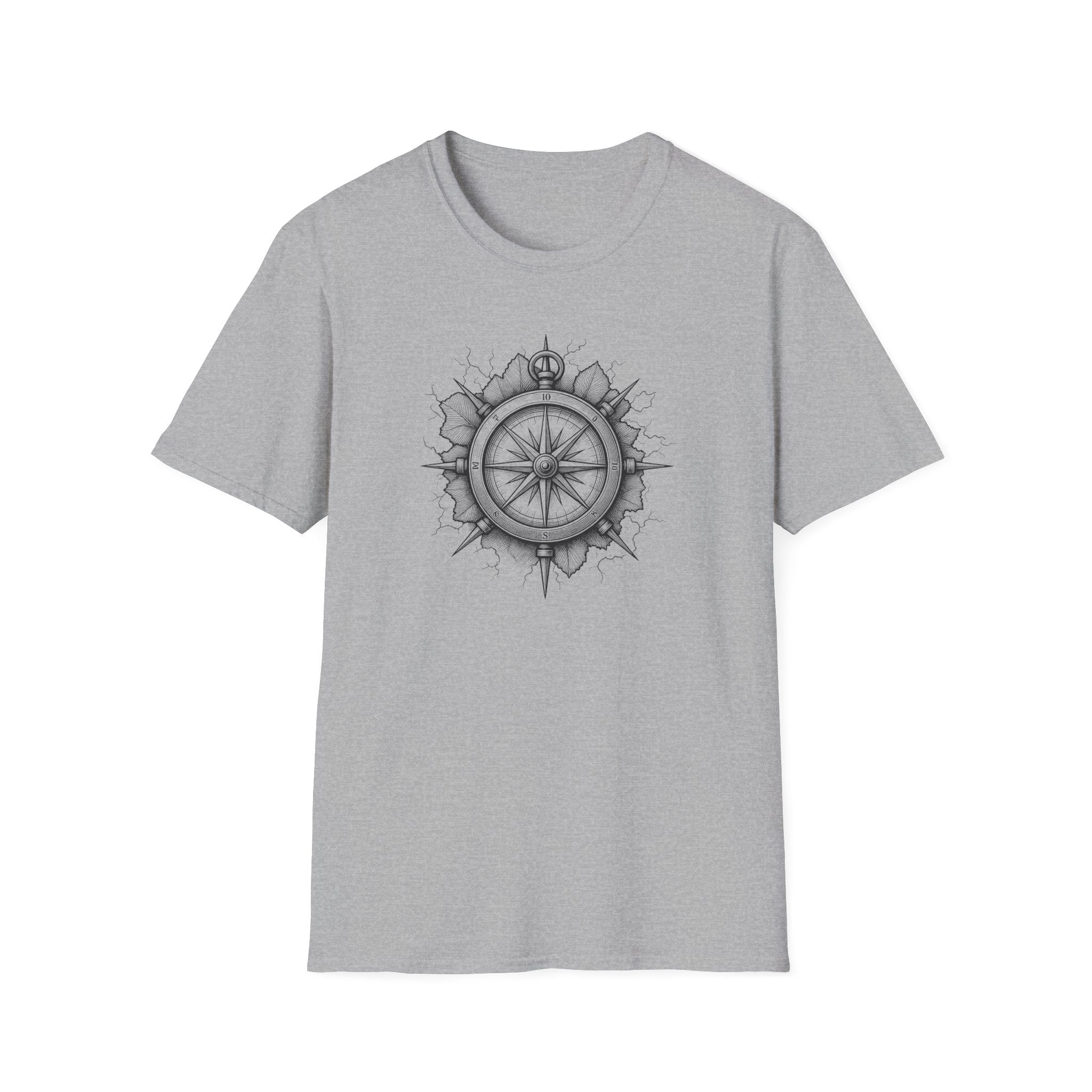 Compass Tattoo Style T-Shirt | Navigation Design