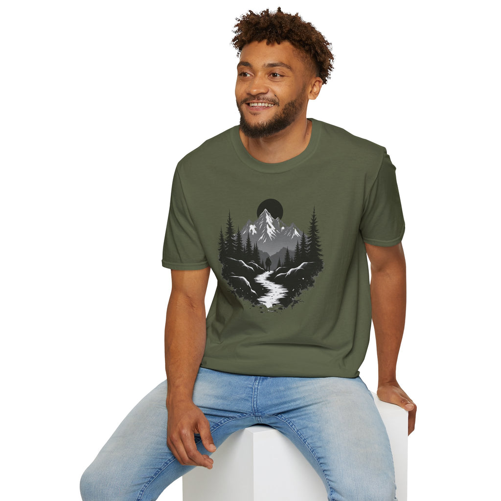 Mountain Landscape T-Shirt | Forest River Night Scene