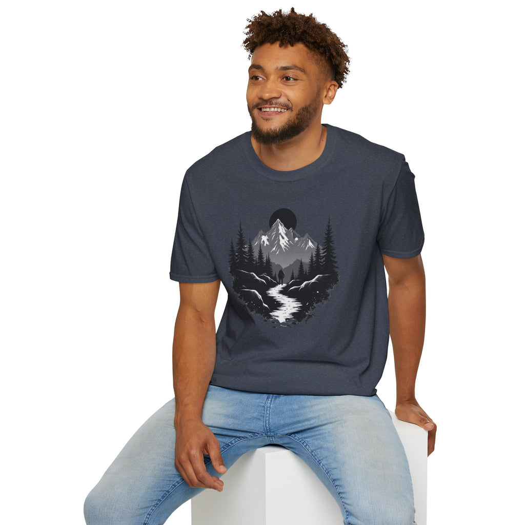 Mountain Landscape T-Shirt | Forest River Night Scene