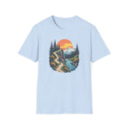 Hiker on Mountain Trail T-Shirt | Sunset Peak Nature Scene