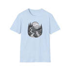 Mountain Road Etched Illustration T-Shirt | Scenic Forest Landscape