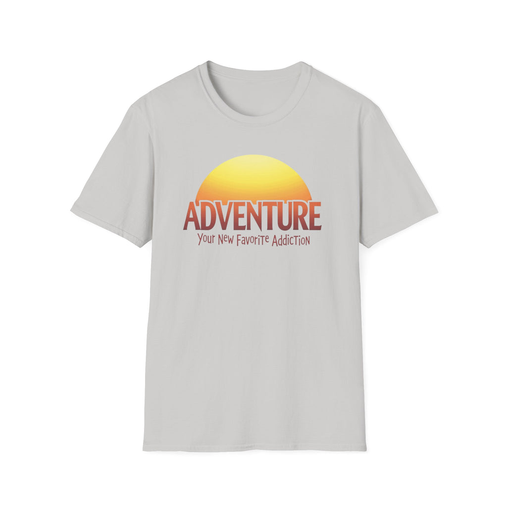 Adventure Your New Favorite Addiction Retro Horizon Typography T-Shirt