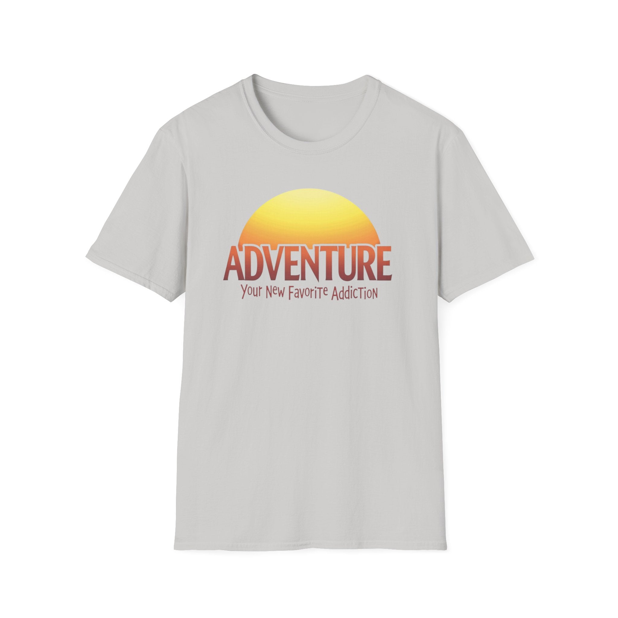 Adventure Your New Favorite Addiction Retro Horizon Typography T-Shirt