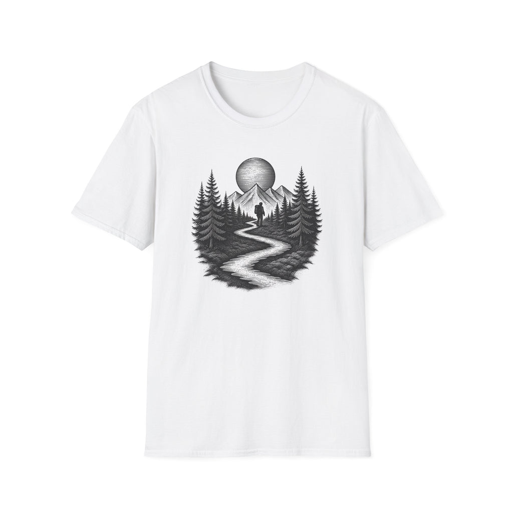 Mountain Path Forest Shirt Etched | Hiking Nature Graphic Tee