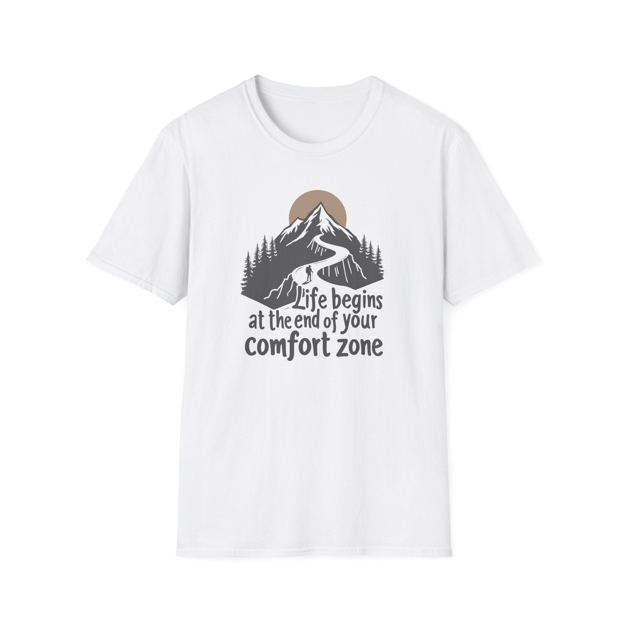 Life begins at the end of your comfort zone | Mountain adventure graphic T-Shirt