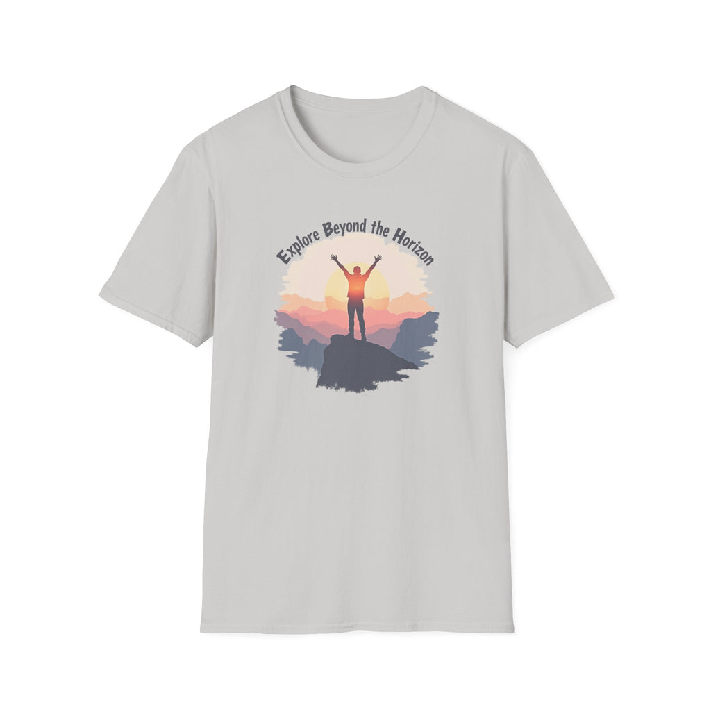 Explore Beyond the Horizon T-Shirt | Mountain Sunset Adventure