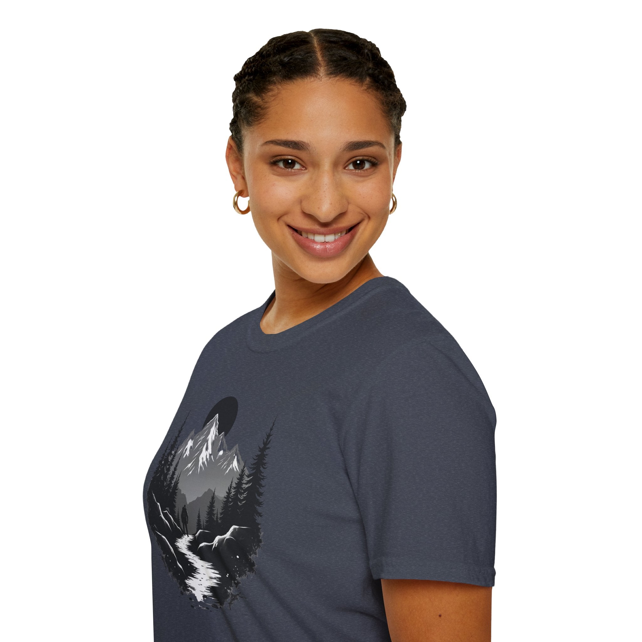 Mountain Landscape T-Shirt | Forest River Night Scene